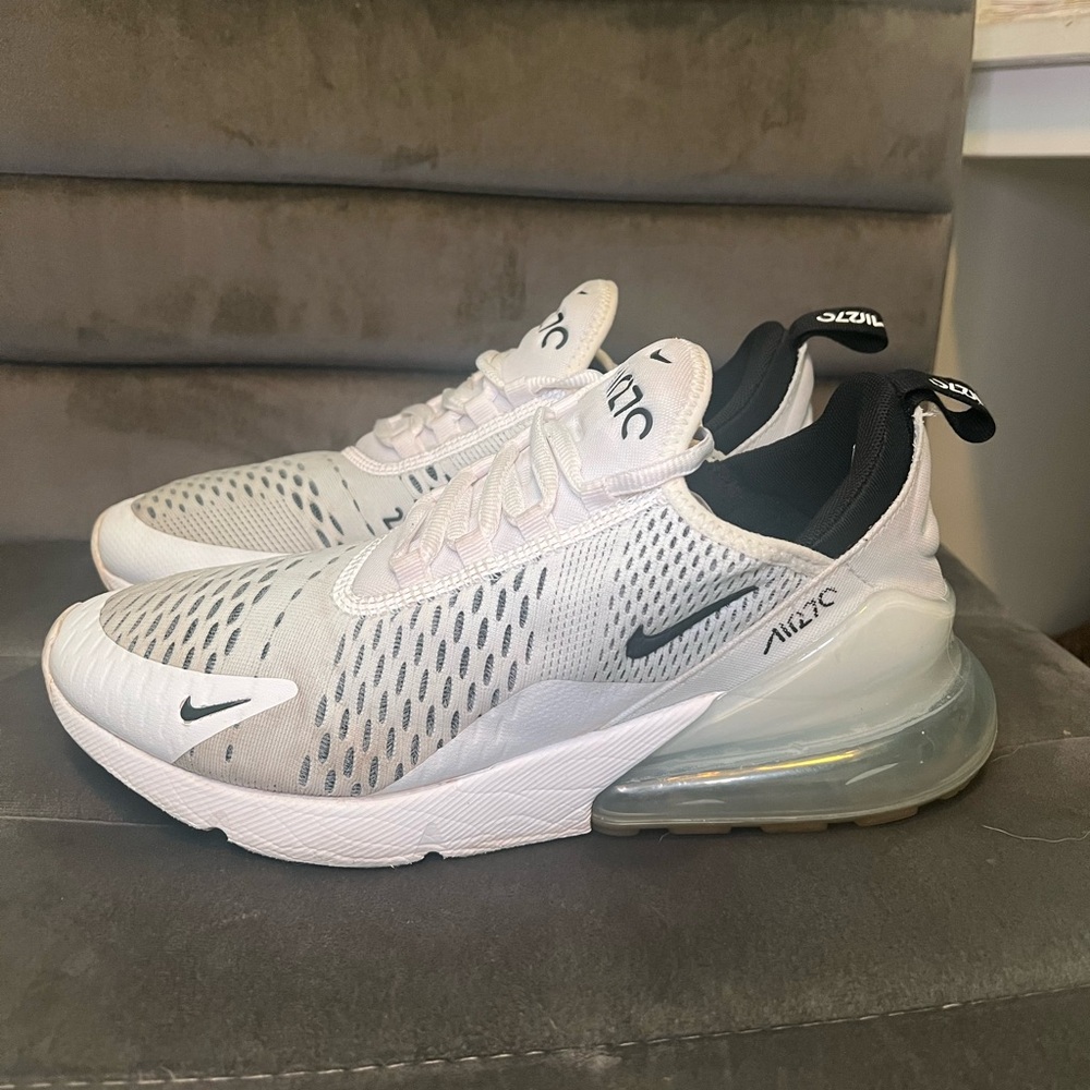 Nike Air Max 270 White and Black Athletic Shoes